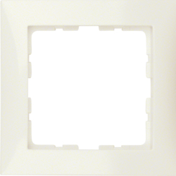 10118982 Frame 1gang Berker S.1, white glossy