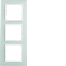 10136909 Glass frame 3gang Berker B.7, glass polar white/polar white matt