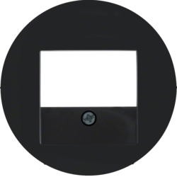 10382045 Centre plate with TAE cut-out Berker R.1/R.3/R.classic,  black glossy