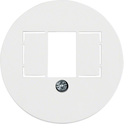 1040 Centre plate with TAE cut-out knock out,  Serie 1930/Glas,  polar white glossy