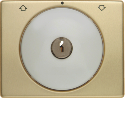 10790502 Centre plate with lock and touch function for switch for blinds Key can be removed in 0 position,  Berker Arsys,  gold/polar white,  matt/glossy,  aluminium anodised