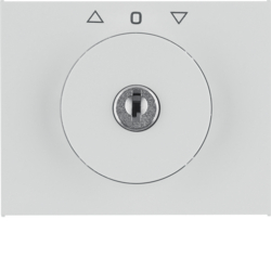 10797309 Centre plate with lock and touch function for switch for blinds Key can be removed in 0 position,  Berker K.1, polar white glossy