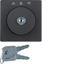 10826086 Centre plate with lock and push lock function for switch for blinds Key can be removed in 3 positions,  anthracite velvety,  lacquered