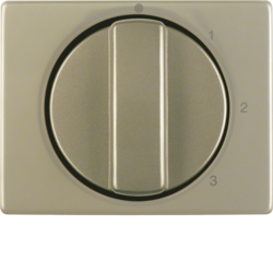 10870101 Centre plate with rotary knob for 3-step switch with neutral-position,  Berker Arsys,  light bronze matt,  aluminium lacquered
