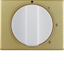 10870102 Centre plate with rotary knob for 3-step switch with neutral-position,  Berker Arsys,  gold/polar white,  matt/glossy,  aluminium anodised