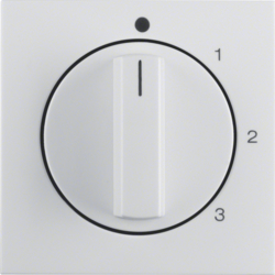10968989 Centre plate with rotary knob for 3-step switch with neutral-position,  polar white glossy
