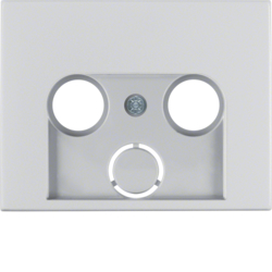 12017013 Centre plate for aerial socket 2-/3hole Berker K.5, Aluminium,  aluminium anodised