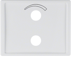 13007109 Centre plate with imprinted symbol curve for small sound system Berker K.1, polar white glossy