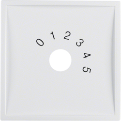 13019909 Centre plate with imprint "0 - 1 - 2 - 3 - 4 - 5" for small sound system polar white matt