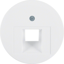 14072089 Centre plate for FCC socket outlet Berker R.1/R.3/R.classic,  polar white glossy