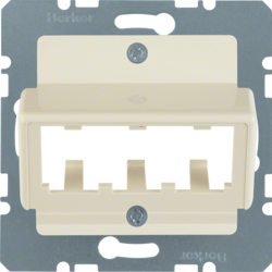 142702 Central plate for 3 MINI-COM modules Central plate system,  white glossy
