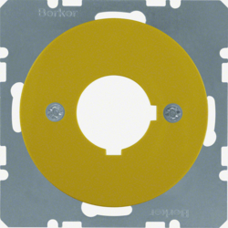 14322006 Centre plate with installation opening Ø 22.5 mm Berker R.1/R.3/R.8, yellow glossy