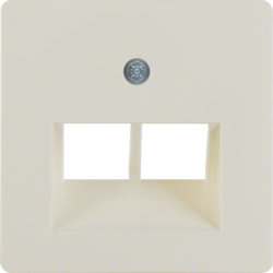 146902 Central plate for FCC socket outlet 2gang Central plate system,  white glossy