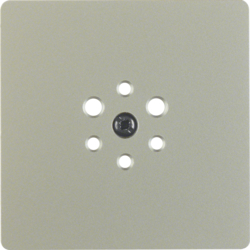147404 Central plate for 6pole socket outlet Central plate system,  stainless steel matt,  lacquered