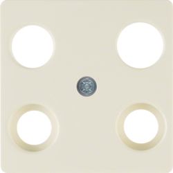 148302 Central plate for aerial socket 4hole (Hirschmann) Central plate system,  white glossy