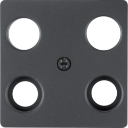 14831606 Central plate for aerial socket 4hole (Hirschmann) Central plate system,  anthracite,  matt