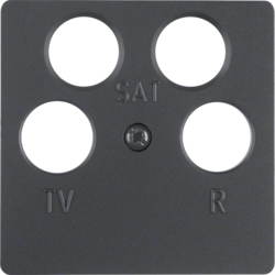 14841606 Central plate for aerial socket 4hole (Ankaro) Central plate system,  anthracite,  matt