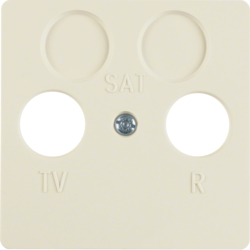 148602 Central plate for aerial socket 2hole Splash-protected flush-mounted IP44, white glossy