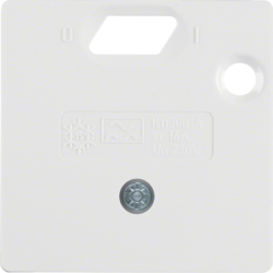 149309 50 x 50 mm centre plate for RCD protection switch System 50 x 50 mm,  polar white glossy