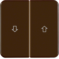 155221 Rocker 2gang with imprinted arrow symbol Splash-protected flush-mounted IP44, brown glossy
