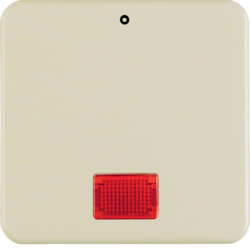 1558 Rocker with imprint "0" with red lens,  Splash-protected flush-mounted IP44, white glossy