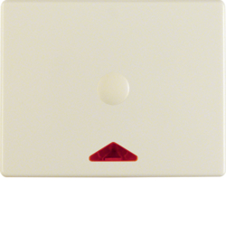 16410002 Centre plate with imprint for push-button for hotel card with red lens,  Berker Arsys,  white glossy
