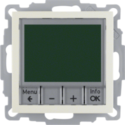 20448982 Thermostat,  NO contact,  with centre plate Time-controlled,  Berker S.1/B.3/B.7, white glossy