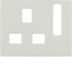 3313070002 Centre plate for socket outlets,  British Standard,  can be switched off Berker Arsys,  white glossy