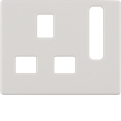 3313070069 Centre plate for socket outlets,  British Standard,  can be switched off Berker Arsys,  polar white glossy