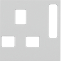 3313078982 Centre plate for socket outlets,  British Standard,  can be switched off Berker S.1/B.3/B.7, white glossy