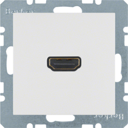3315431909 High definition socket outlet with 90° plug connection Berker S.1/B.3/B.7, polar white matt