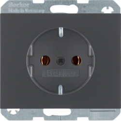 41157006 SCHUKO socket outlet with screw-in lift terminals,  Berker K.1, anthracite matt,  lacquered