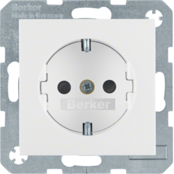 41231909 SCHUKO socket outlet with enhanced touch protection,  with screw-in lift terminals,  Berker S.1/B.3/B.7, polar white matt