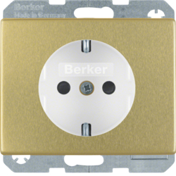 41340002 SCHUKO socket outlet with enhanced touch protection,  Screw-in lift terminals,  Berker Arsys,  gold matt,  aluminium anodised