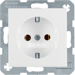 41431909 SCHUKO socket outlet with screw-in lift terminals,  Berker S.1/B.3/B.7, polar white matt