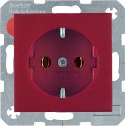 41431912 SCHUKO socket outlet with screw-in lift terminals,  Berker S.1/B.3/B.7, red matt