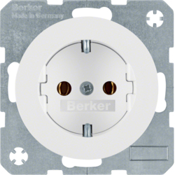 41432089 SCHUKO socket outlet with screw-in lift terminals,  Berker R.1/R.3/R.8, polar white glossy