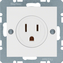 41661909 Socket outlet with earthing contact USA/CANADA NEMA 5-15 R with screw terminals,  Berker S.1/B.3/B.7, polar white matt