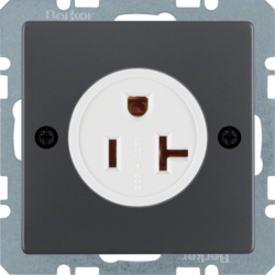 41686086 Socket outlet with earthing contact USA/CANADA NEMA 5-20 R with screw terminals,  Berker Q.1/Q.3/Q.7/Q.9, anthracite velvety,  lacquered