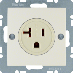 41688982 Socket outlet with earthing contact USA/CANADA NEMA 5-20 R with screw terminals,  Berker S.1/B.3/B.7, white glossy