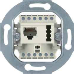 458802 FCC/TAE socket outlet 8(6)pole/6 F + N cat.3 Communication technology,  white matt