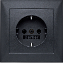 47229949 SCHUKO socket outlet with cover plate with enhanced touch protection,  Berker S.1, anthracite,  matt