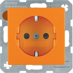 47231914 SCHUKO socket outlet with enhanced touch protection,  Berker S.1/B.3/B.7, orange matt
