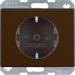 47350001 SCHUKO socket outlet with enhanced touch protection,  Berker Arsys,  brown glossy