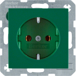 47438913 SCHUKO socket outlet Berker S.1/B.3/B.7, green glossy