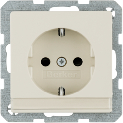 47496082 SCHUKO socket outlet with labelling field,  with enhanced touch protection