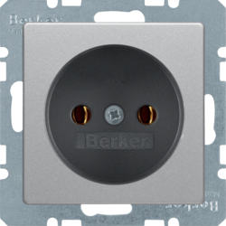 6161036084 Socket outlet without earthing contact with screw terminals,  Berker Q.1/Q.3/Q.7/Q.9