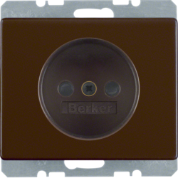 6161150101 Socket outlet without earthing contact with enhanced touch protection,  with screw terminals,  Berker Arsys,  brown glossy