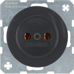 6167032045 Socket outlet without earthing contact Berker R.1/R.3/R.8, black glossy