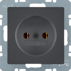 6167036086 Socket outlet without earthing contact Berker Q.1/Q.3/Q.7/Q.9, anthracite velvety,  lacquered